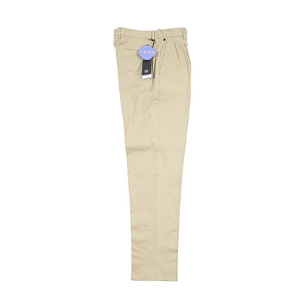 GTA “DANTE” ストレッチコットン ツータックチノパンツ / COMFORT FIT ベージュ 46 | GUARDAROBA MILANO OFFICIAL STORE