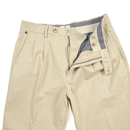 GTA “DANTE” ストレッチコットン ツータックチノパンツ / COMFORT FIT ベージュ 46 | GUARDAROBA MILANO OFFICIAL STORE