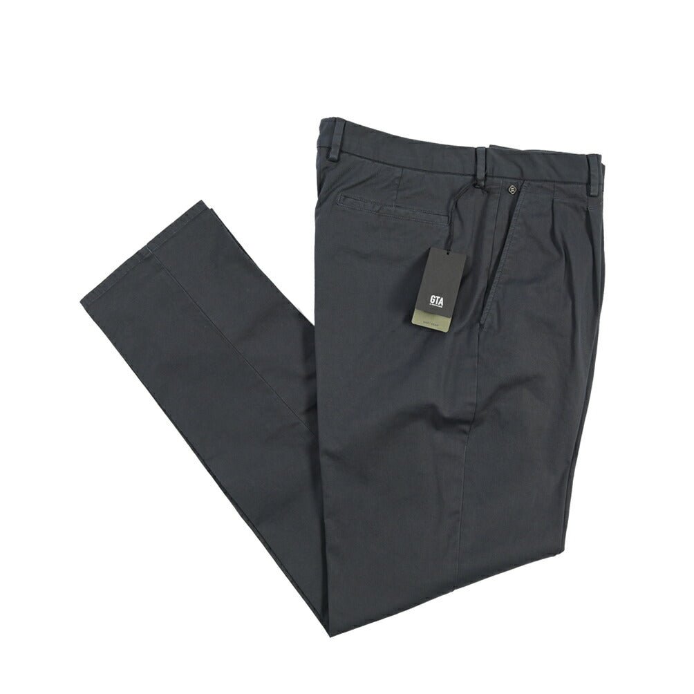 GTA “DANTE” ストレッチコットン ツータックパンツ / COMFORT FIT ネイビー 48 | GUARDAROBA MILANO OFFICIAL STORE