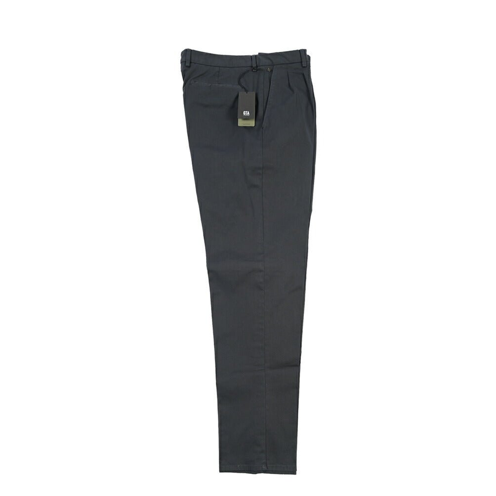 GTA “DANTE” ストレッチコットン ツータックパンツ / COMFORT FIT ネイビー 48 | GUARDAROBA MILANO OFFICIAL STORE