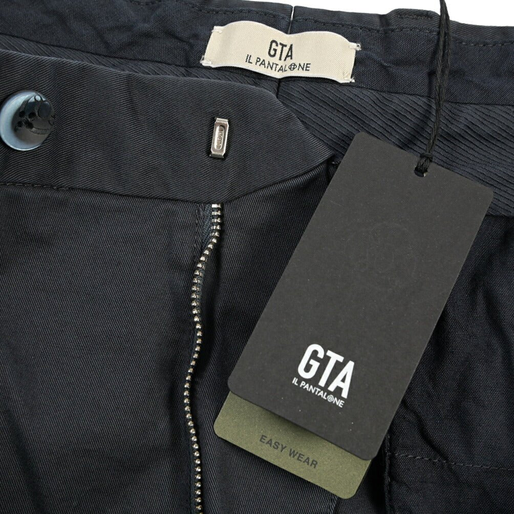 GTA “DANTE” ストレッチコットン ツータックパンツ / COMFORT FIT ネイビー 48 | GUARDAROBA MILANO OFFICIAL STORE