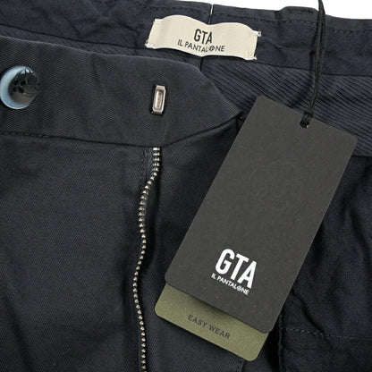 GTA “DANTE” ストレッチコットン ツータックパンツ / COMFORT FIT ネイビー 48 | GUARDAROBA MILANO OFFICIAL STORE
