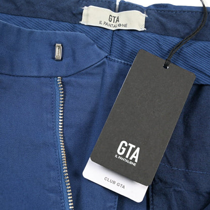 GTA “DANTE” ストレッチコットン ツータックパンツ / COMFORT FIT ブルー 44 | GUARDAROBA MILANO OFFICIAL STORE