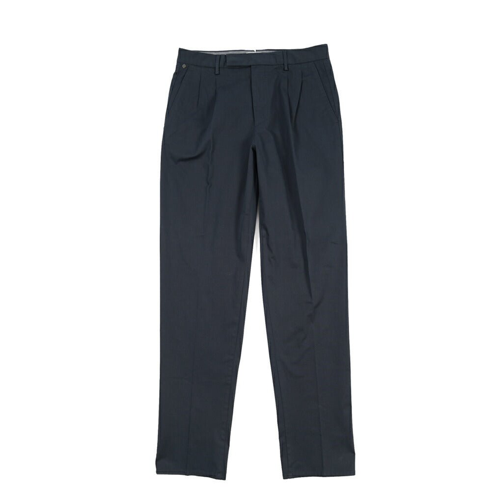 GTA “DANTE” ストレッチコットン ツータックパンツ / COMFORT FIT ネイビー 46 | GUARDAROBA MILANO OFFICIAL STORE