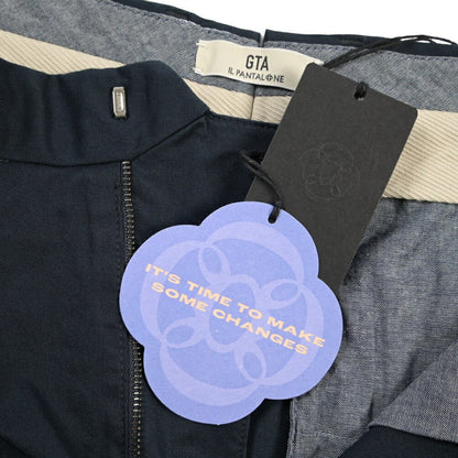 GTA “DANTE” ストレッチコットン ツータックパンツ / COMFORT FIT ネイビー 46 | GUARDAROBA MILANO OFFICIAL STORE