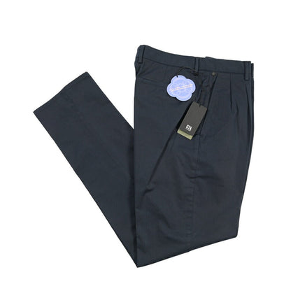GTA “DANTE” ストレッチコットン ツータックパンツ / COMFORT FIT ネイビー 46 | GUARDAROBA MILANO OFFICIAL STORE