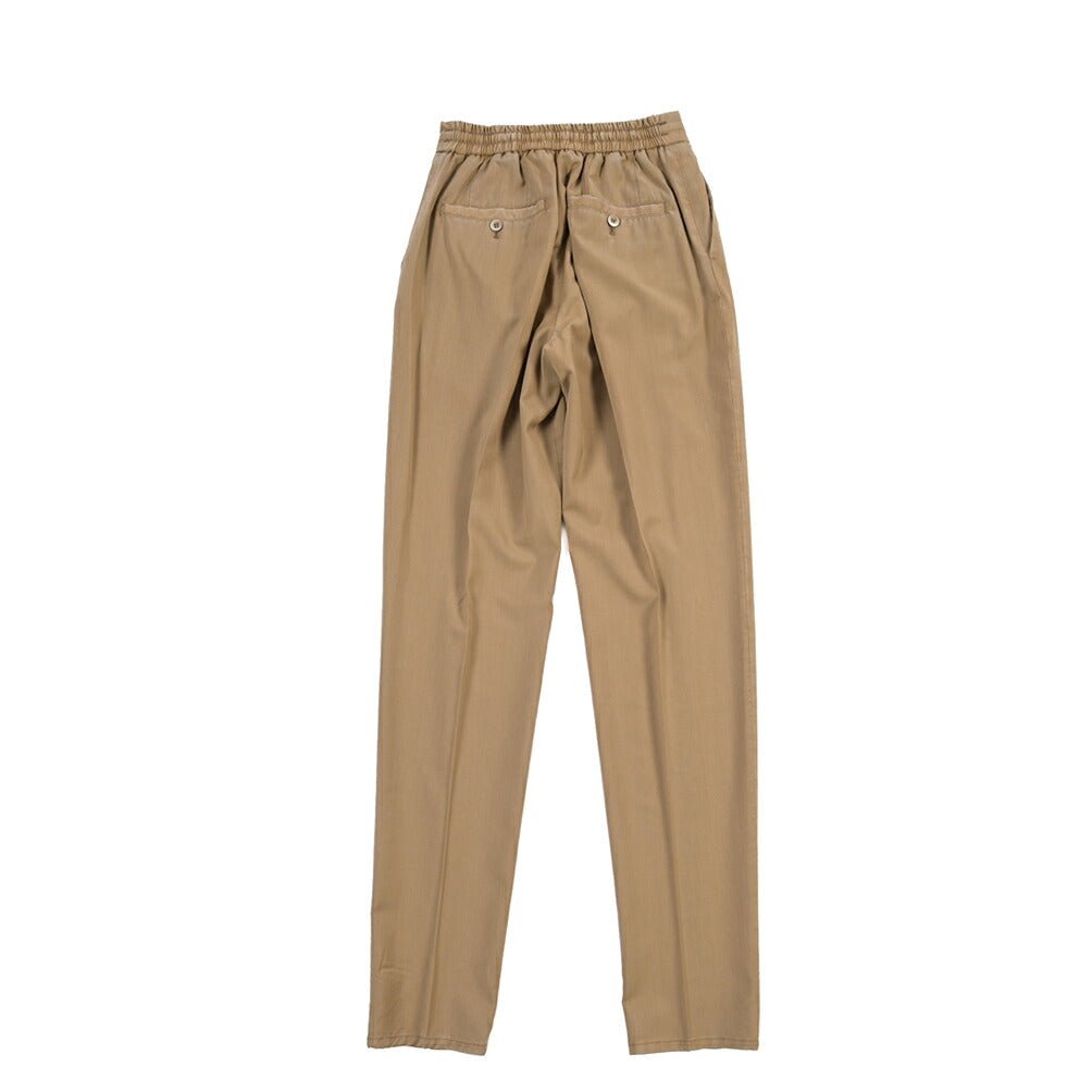 GTA “DAVIDE” ヴァージンウール100% ワンタックイージーパンツ / COMFORT FIT ベージュ 44 | GUARDAROBA MILANO OFFICIAL STORE