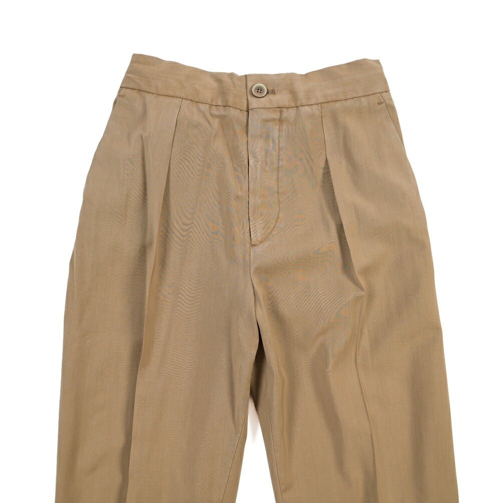 GTA “DAVIDE” ヴァージンウール100% ワンタックイージーパンツ / COMFORT FIT ベージュ 44 | GUARDAROBA MILANO OFFICIAL STORE