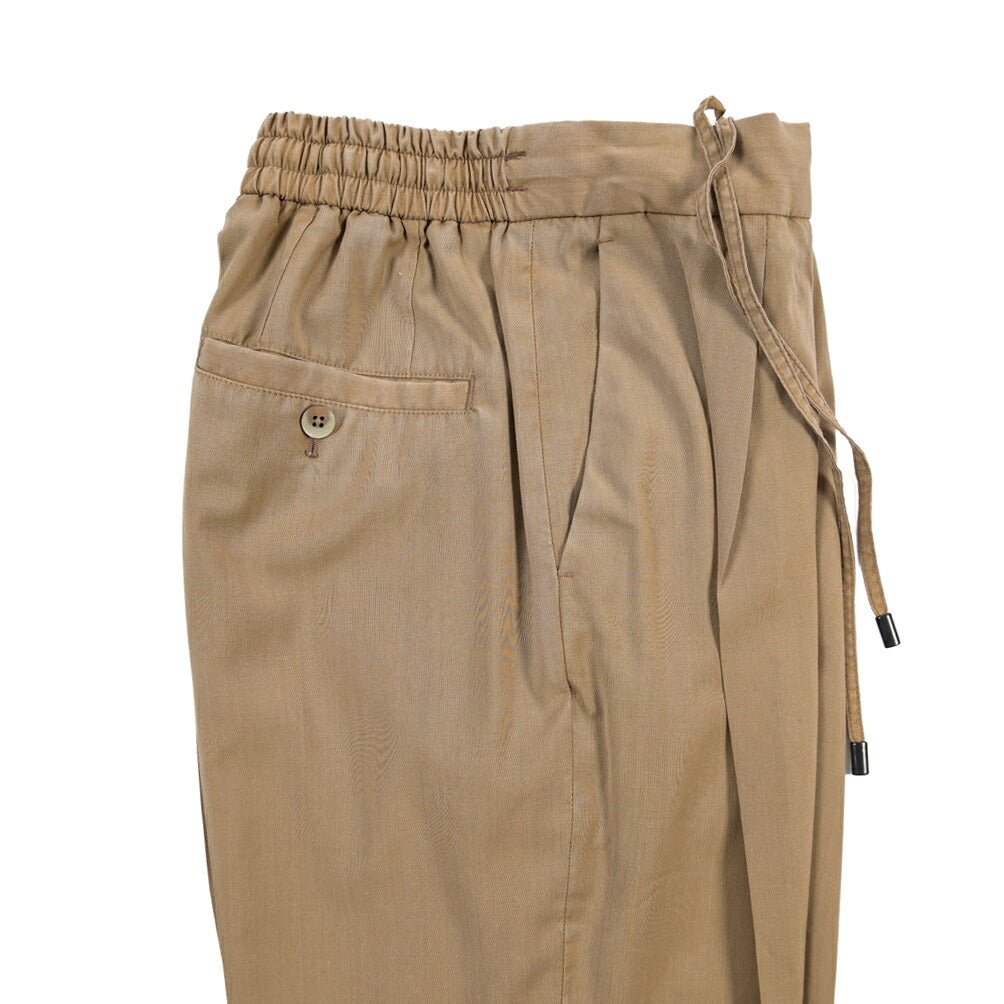 GTA “DAVIDE” ヴァージンウール100% ワンタックイージーパンツ / COMFORT FIT ベージュ 44 | GUARDAROBA MILANO OFFICIAL STORE