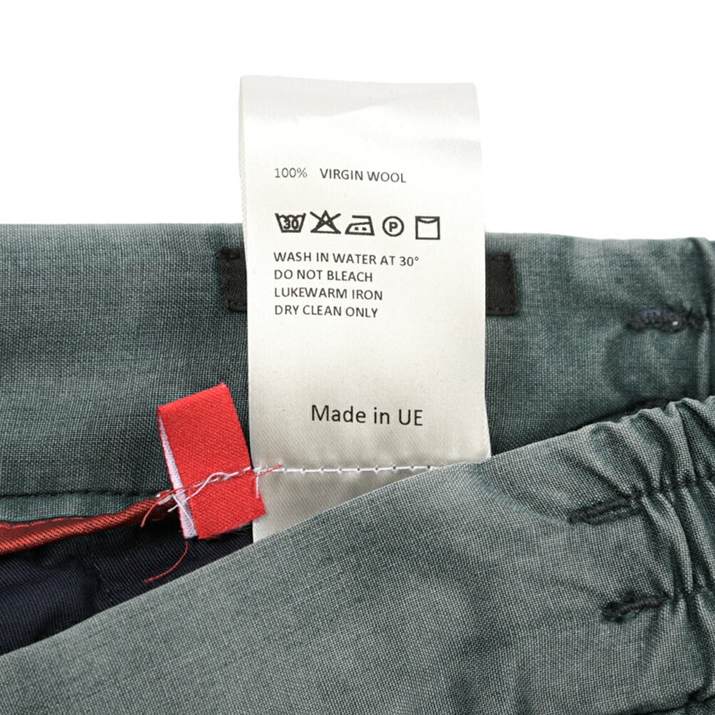 GTA “DAVIDE” ヴァージンウール100% ワンタックイージーパンツ / COMFORT FIT グリーン 46 | GUARDAROBA MILANO OFFICIAL STORE