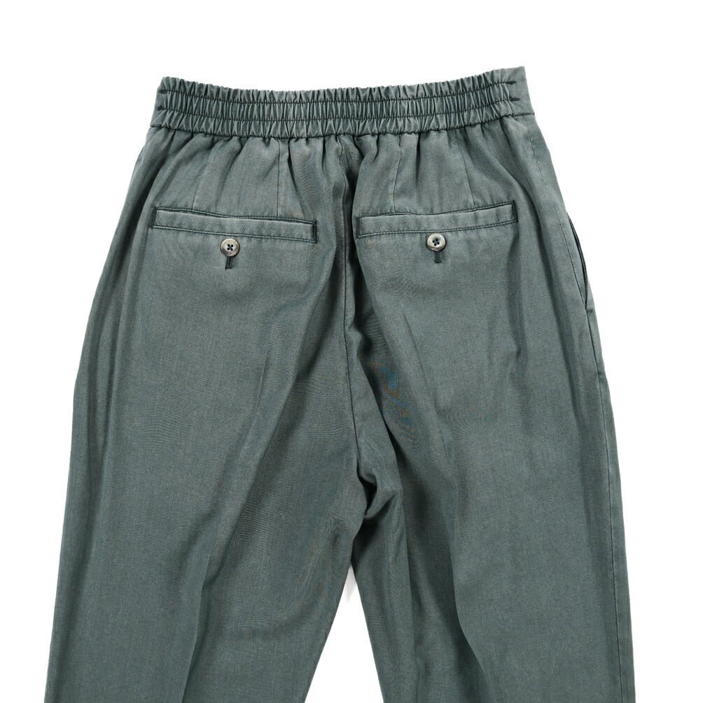 GTA “DAVIDE” ヴァージンウール100% ワンタックイージーパンツ / COMFORT FIT グリーン 46 | GUARDAROBA MILANO OFFICIAL STORE
