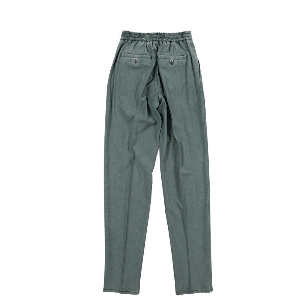 GTA “DAVIDE” ヴァージンウール100% ワンタックイージーパンツ / COMFORT FIT グリーン 46 | GUARDAROBA MILANO OFFICIAL STORE
