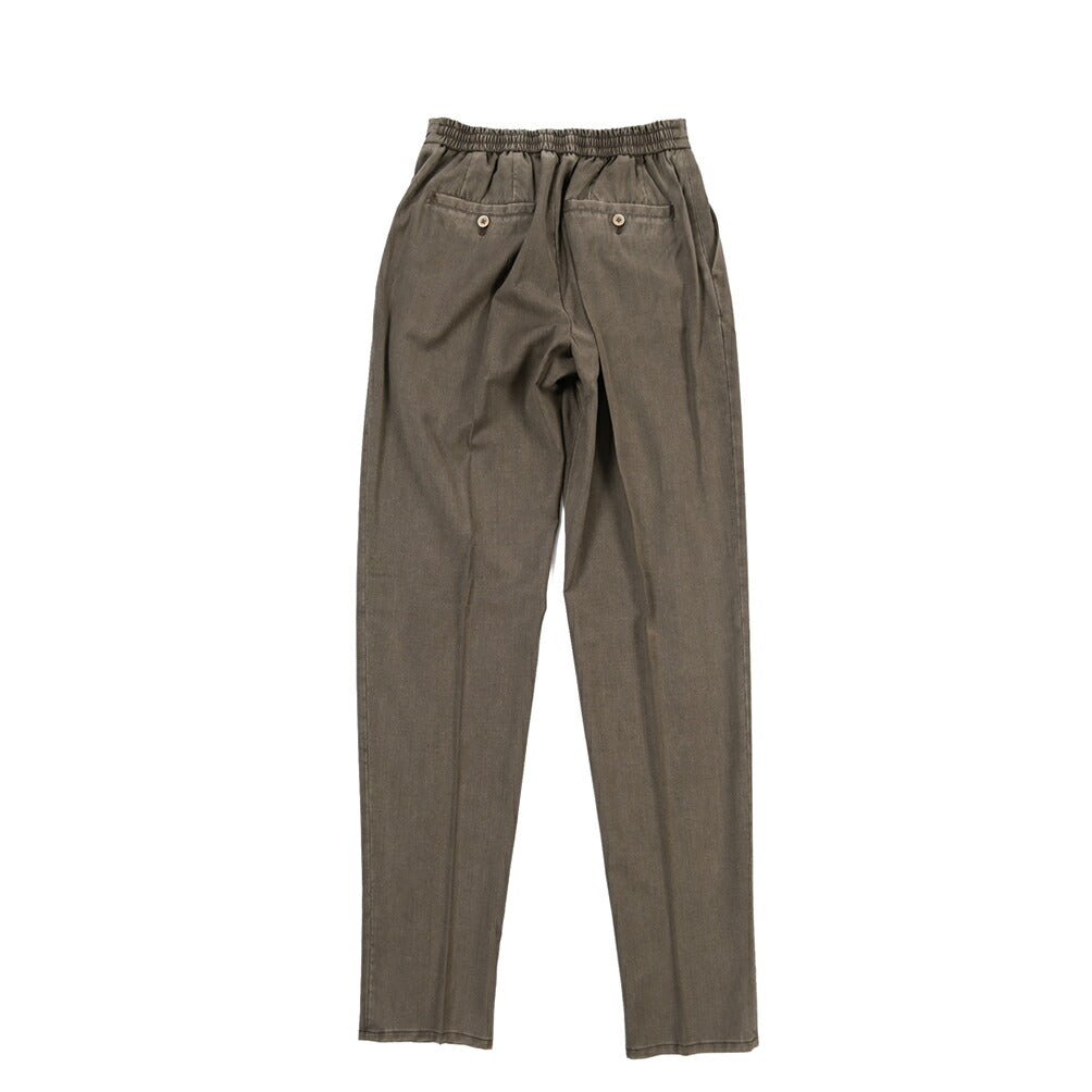 GTA “DAVIDE” ヴァージンウール100% ワンタックイージーパンツ / COMFORT FIT ブラウン 44 | GUARDAROBA MILANO OFFICIAL STORE