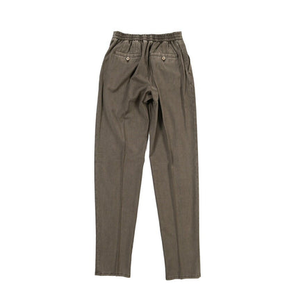 GTA “DAVIDE” ヴァージンウール100% ワンタックイージーパンツ / COMFORT FIT ブラウン 44 | GUARDAROBA MILANO OFFICIAL STORE