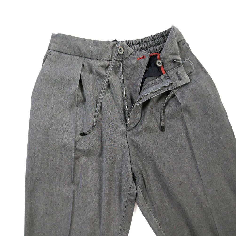 GTA “DAVIDE” ヴァージンウール100% ワンタックイージーパンツ / COMFORT FIT グレー 44 | GUARDAROBA MILANO OFFICIAL STORE