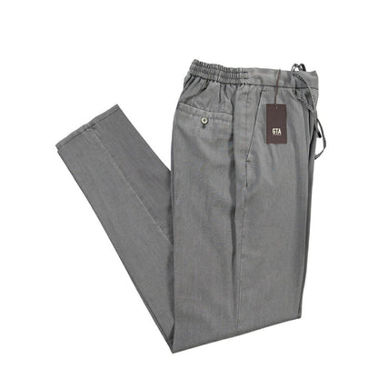 GTA “DAVIDE” ヴァージンウール100% ワンタックイージーパンツ / COMFORT FIT グレー 44 | GUARDAROBA MILANO OFFICIAL STORE