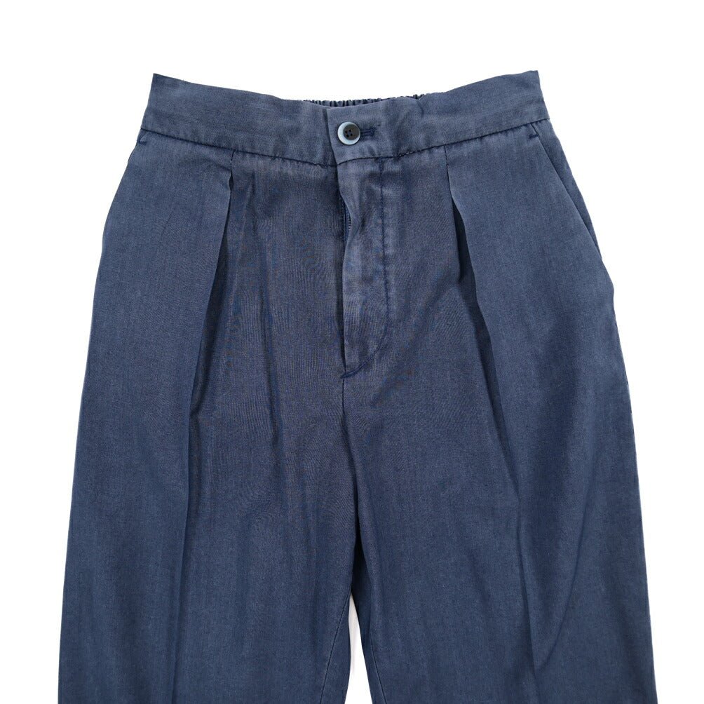 GTA “DAVIDE” ヴァージンウール100% ワンタックイージースラックス / COMFORT FIT ネイビー 44 | GUARDAROBA MILANO OFFICIAL STORE