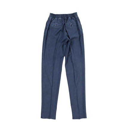 GTA “DAVIDE” ヴァージンウール100% ワンタックイージースラックス / COMFORT FIT ネイビー 44 | GUARDAROBA MILANO OFFICIAL STORE