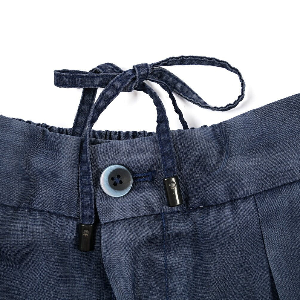GTA “DAVIDE” ヴァージンウール100% ワンタックイージースラックス / COMFORT FIT ネイビー 44 | GUARDAROBA MILANO OFFICIAL STORE