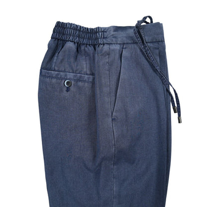 GTA “DAVIDE” ヴァージンウール100% ワンタックイージースラックス / COMFORT FIT ネイビー 44 | GUARDAROBA MILANO OFFICIAL STORE