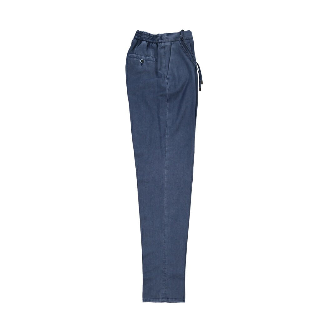 GTA “DAVIDE” ヴァージンウール100% ワンタックイージースラックス / COMFORT FIT ネイビー 44 | GUARDAROBA MILANO OFFICIAL STORE