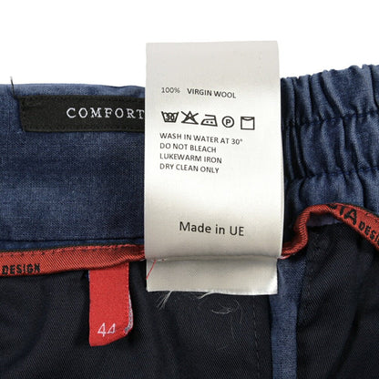 GTA “DAVIDE” ヴァージンウール100% ワンタックイージースラックス / COMFORT FIT ネイビー 44 | GUARDAROBA MILANO OFFICIAL STORE