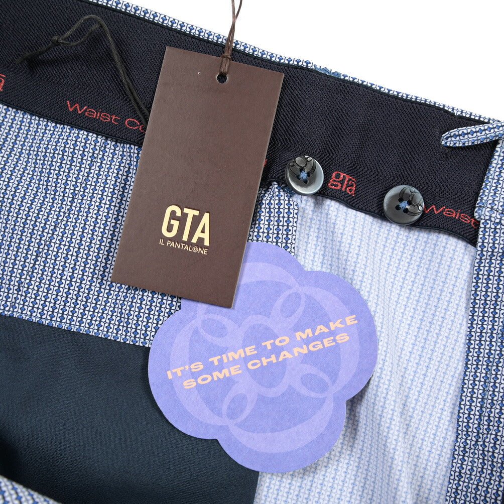 GTA “DAVIDE” ストレッチポリエステル コンフォートフィットパンツ ブルー 60 | GUARDAROBA MILANO OFFICIAL STORE