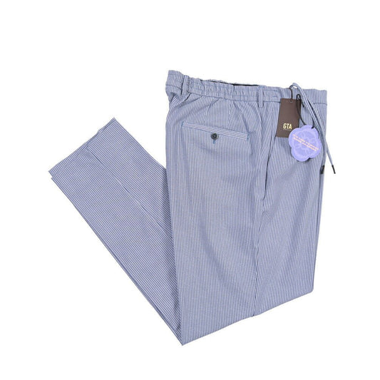 GTA “DAVIDE” ストレッチポリエステル コンフォートフィットパンツ ブルー 60 | GUARDAROBA MILANO OFFICIAL STORE