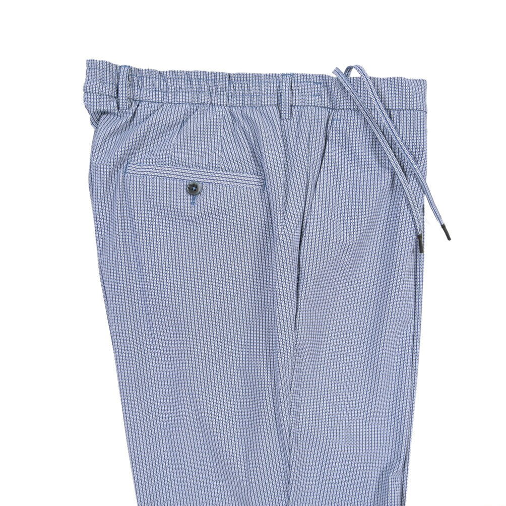 GTA “DAVIDE” ストレッチポリエステル コンフォートフィットパンツ ブルー 60 | GUARDAROBA MILANO OFFICIAL STORE