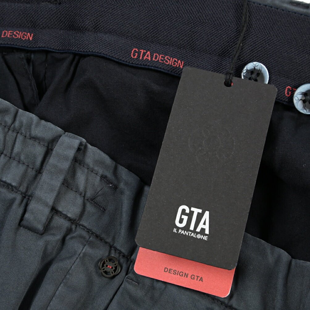 GTA “DAVIDE” リヨセル混コットン ノータックイージーパンツ / COMFORT FIT ネイビー 46 | GUARDAROBA MILANO OFFICIAL STORE