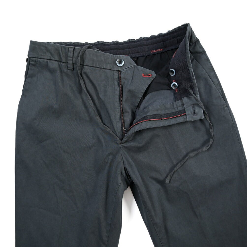 GTA “DAVIDE” リヨセル混コットン ノータックイージーパンツ / COMFORT FIT ネイビー 46 | GUARDAROBA MILANO OFFICIAL STORE