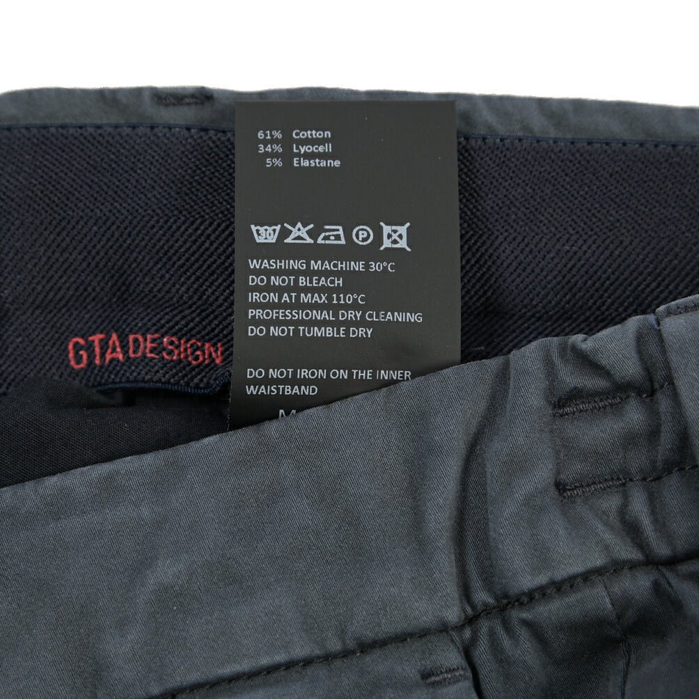 GTA “DAVIDE” リヨセル混コットン ノータックイージーパンツ / COMFORT FIT ネイビー 46 | GUARDAROBA MILANO OFFICIAL STORE