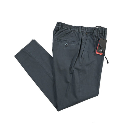 GTA “DAVIDE” リヨセル混コットン ノータックイージーパンツ / COMFORT FIT ネイビー 46 | GUARDAROBA MILANO OFFICIAL STORE
