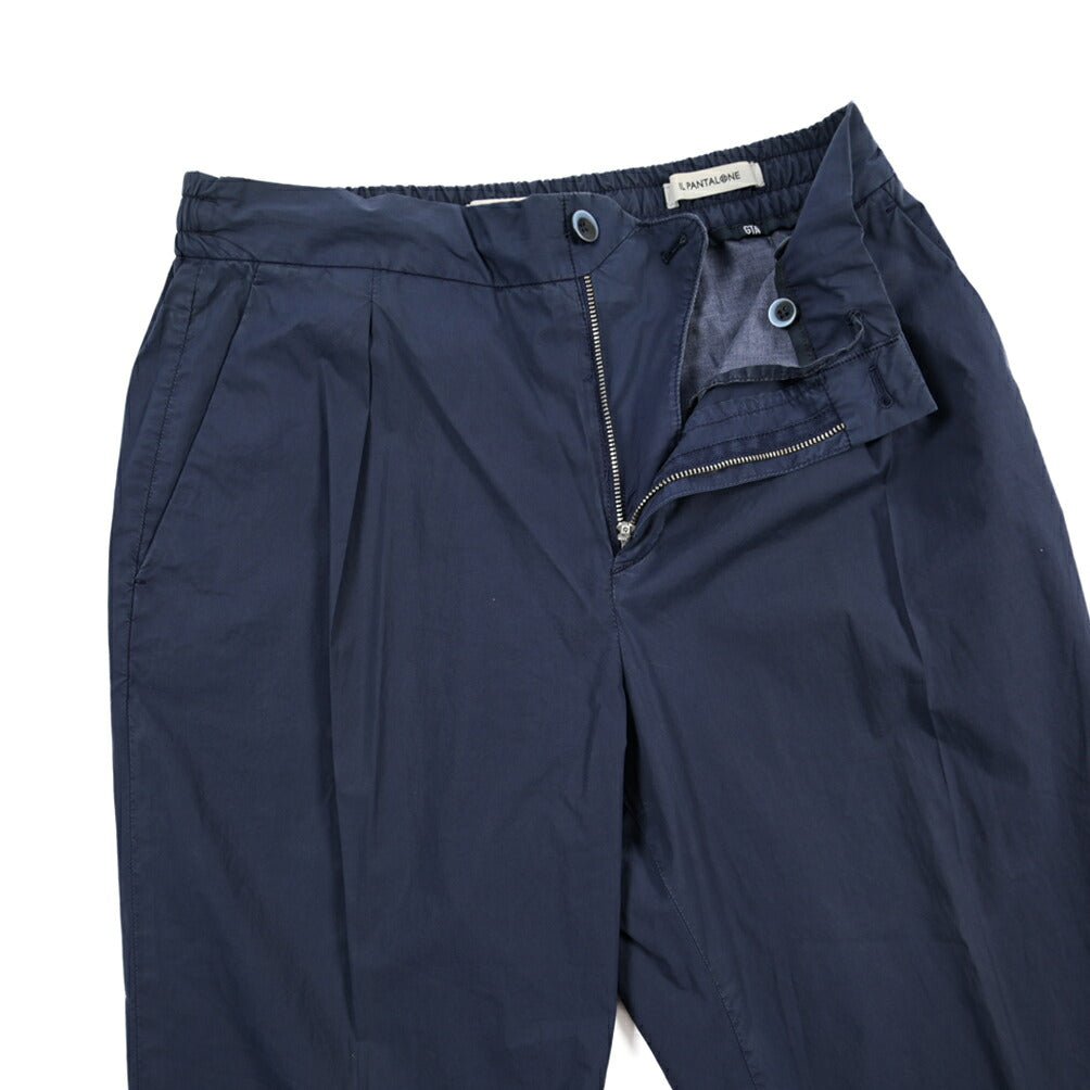 GTA “DAVIDE” ストレッチコットン ワンタックイージーパンツ / COMFORT FIT ネイビー 46 | GUARDAROBA MILANO OFFICIAL STORE