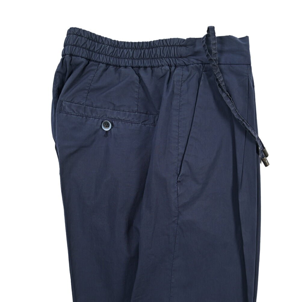 GTA “DAVIDE” ストレッチコットン ワンタックイージーパンツ / COMFORT FIT ネイビー 46 | GUARDAROBA MILANO OFFICIAL STORE