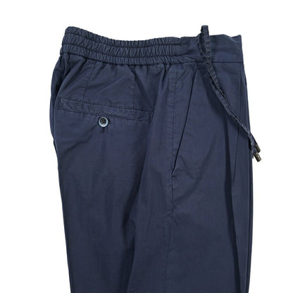 GTA “DAVIDE” ストレッチコットン ワンタックイージーパンツ / COMFORT FIT ネイビー 46 | GUARDAROBA MILANO OFFICIAL STORE