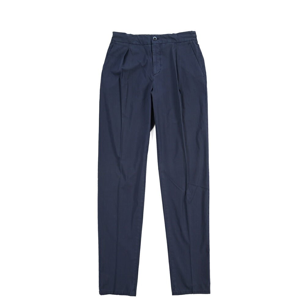 GTA “DAVIDE” ストレッチコットン ワンタックイージーパンツ / COMFORT FIT ネイビー 46 | GUARDAROBA MILANO OFFICIAL STORE