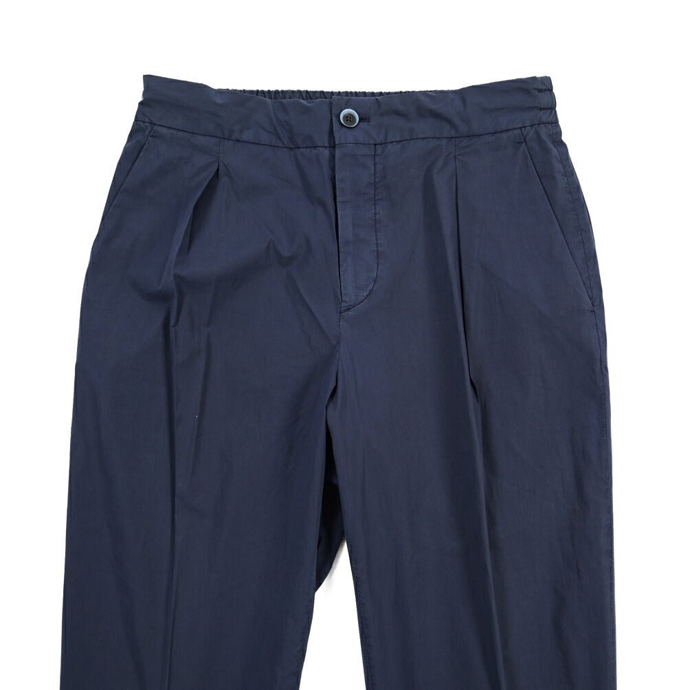 GTA “DAVIDE” ストレッチコットン ワンタックイージーパンツ / COMFORT FIT ネイビー 46 | GUARDAROBA MILANO OFFICIAL STORE