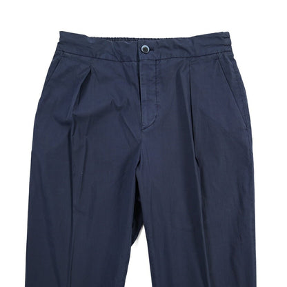 GTA “DAVIDE” ストレッチコットン ワンタックイージーパンツ / COMFORT FIT ネイビー 46 | GUARDAROBA MILANO OFFICIAL STORE