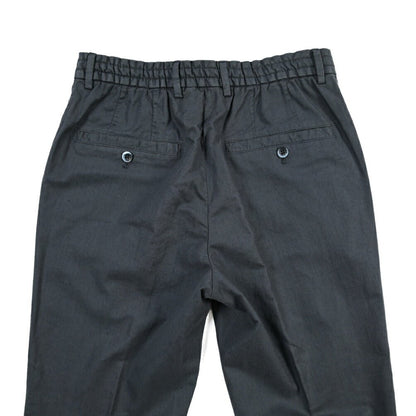 GTA “DAVIDE” リネン混コットン ノータックイージーパンツ / COMFORT FIT ネイビー 46 | GUARDAROBA MILANO OFFICIAL STORE