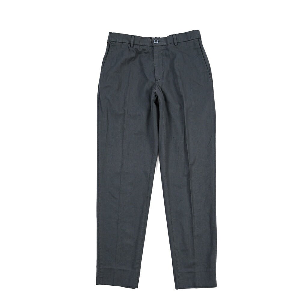 GTA “DAVIDE” リネン混コットン ノータックイージーパンツ / COMFORT FIT ネイビー 46 | GUARDAROBA MILANO OFFICIAL STORE