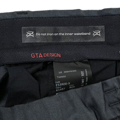 GTA “DAVIDE” リネン混コットン ノータックイージーパンツ / COMFORT FIT ネイビー 46 | GUARDAROBA MILANO OFFICIAL STORE