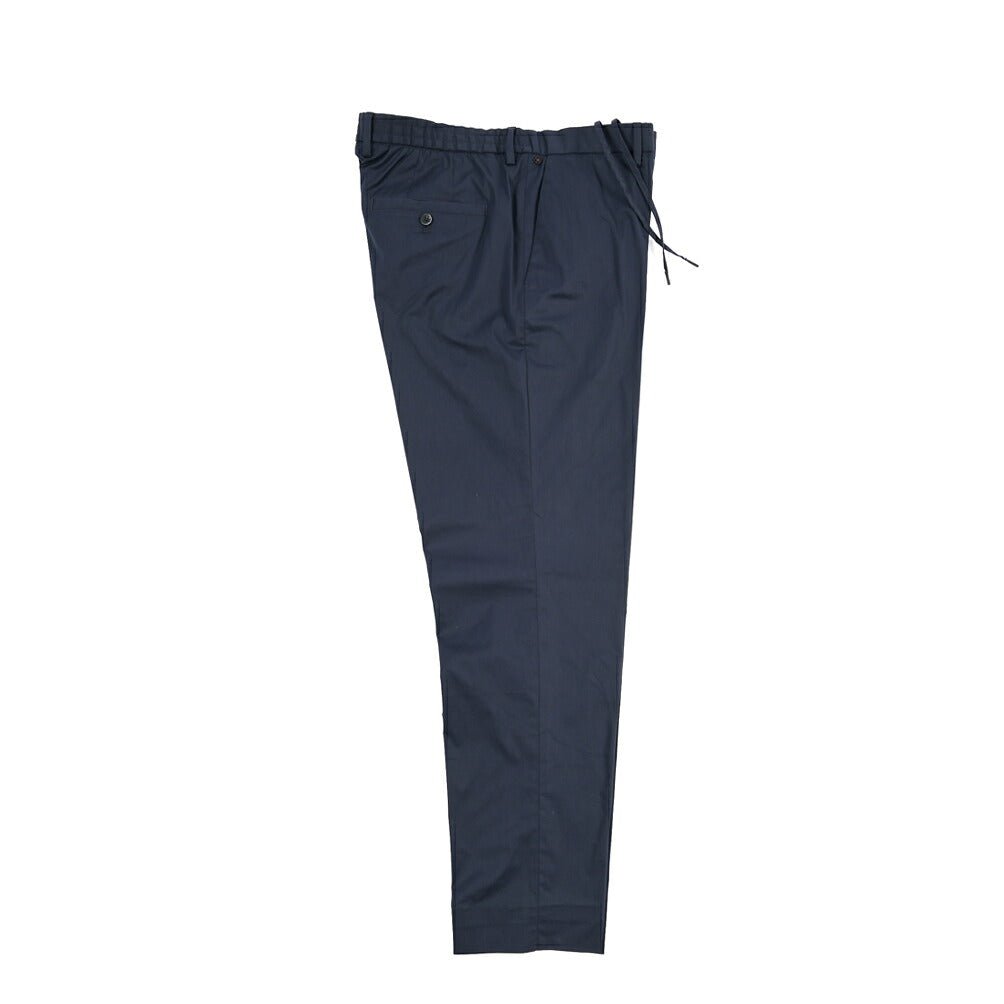 GTA “DAVIDE” ナイロン混コットン ノータックイージーパンツ / COMFORT FIT ネイビー 58 | GUARDAROBA MILANO OFFICIAL STORE