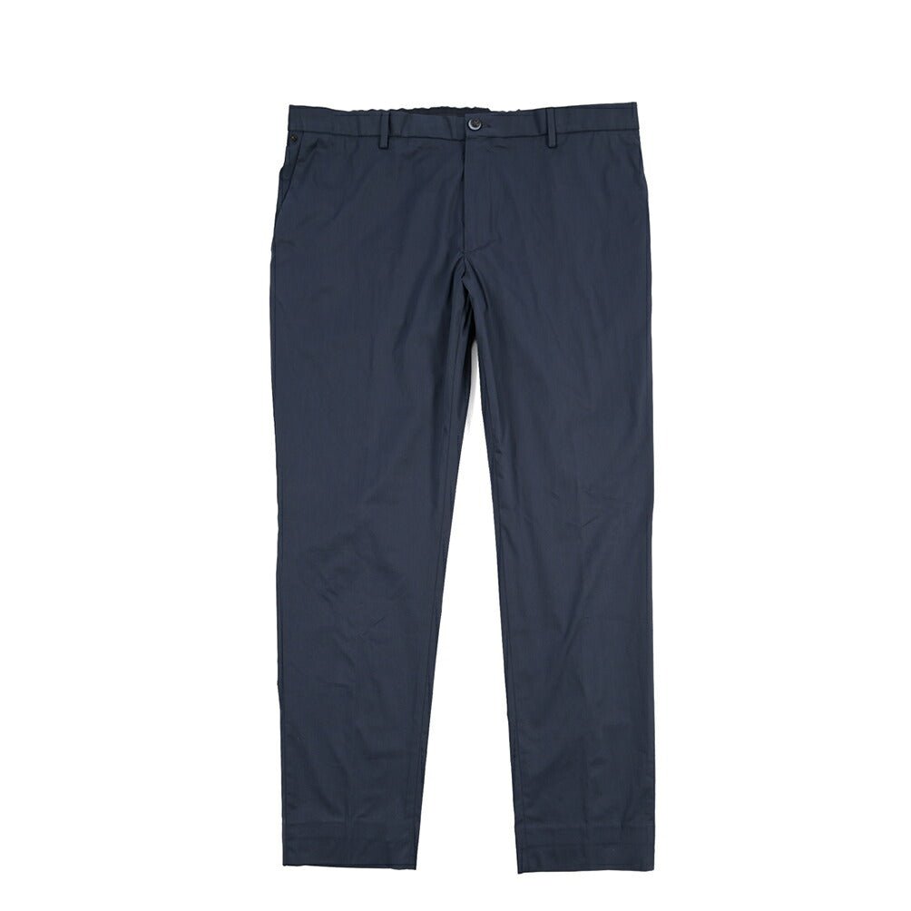 GTA “DAVIDE” ナイロン混コットン ノータックイージーパンツ / COMFORT FIT ネイビー 58 | GUARDAROBA MILANO OFFICIAL STORE