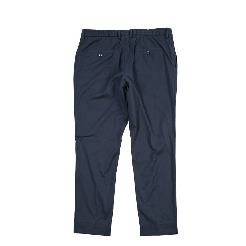 GTA “DAVIDE” ナイロン混コットン ノータックイージーパンツ / COMFORT FIT ネイビー 58 | GUARDAROBA MILANO OFFICIAL STORE