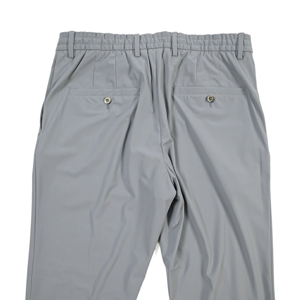 GTA “DAVIDE” 高機能ストレッチポリエステル ドローコード付きノータックパンツ / COMFORT FIT グレー 50 | GUARDAROBA MILANO OFFICIAL STORE