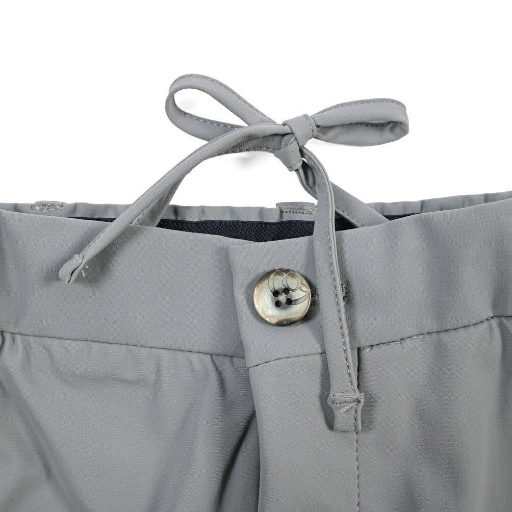 GTA “DAVIDE” 高機能ストレッチポリエステル ドローコード付きノータックパンツ / COMFORT FIT グレー 50 | GUARDAROBA MILANO OFFICIAL STORE