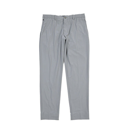 GTA “DAVIDE” 高機能ストレッチポリエステル ドローコード付きノータックパンツ / COMFORT FIT グレー 50 | GUARDAROBA MILANO OFFICIAL STORE