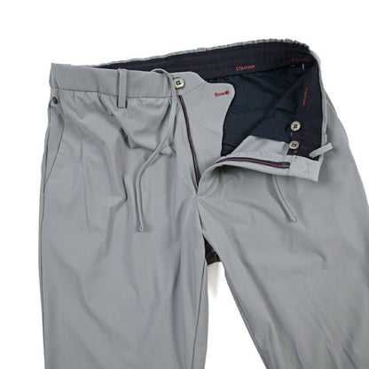 GTA “DAVIDE” 高機能ストレッチポリエステル ドローコード付きノータックパンツ / COMFORT FIT グレー 50 | GUARDAROBA MILANO OFFICIAL STORE