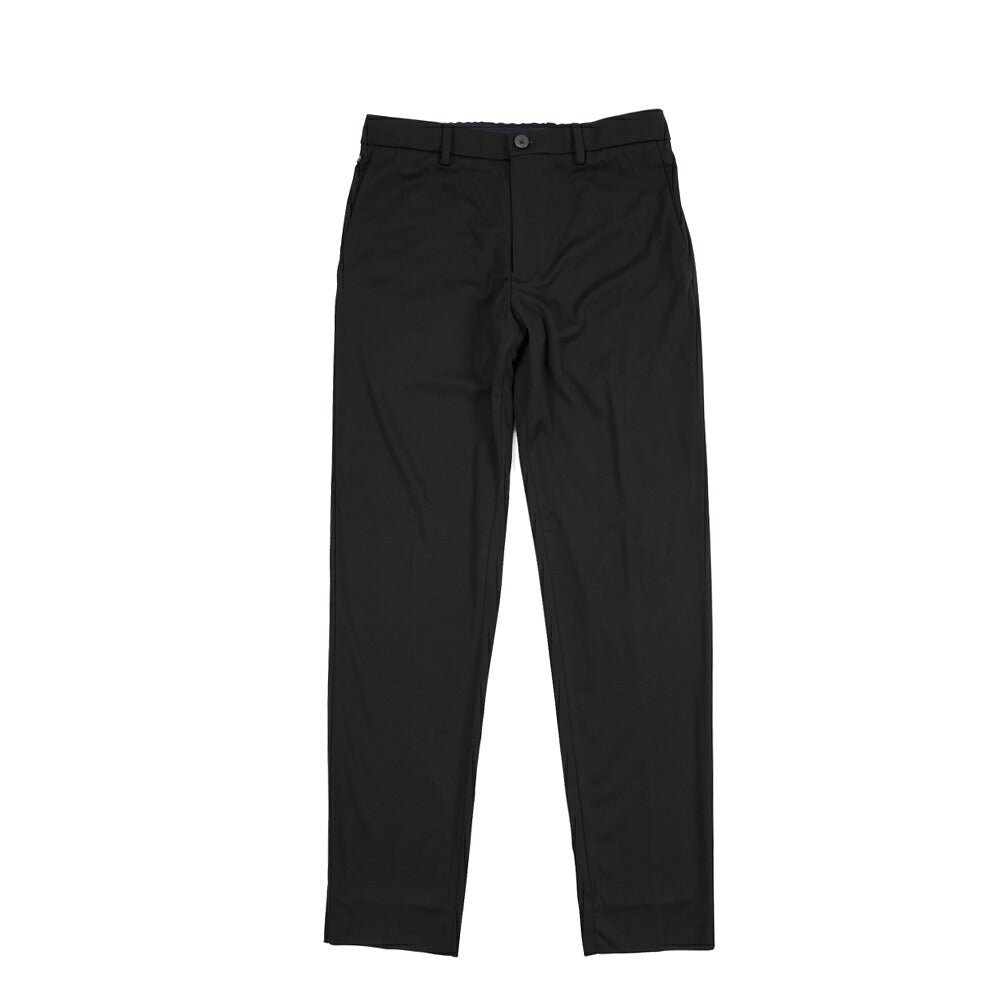 GTA “DAVIDE” ビスコース混ストレッチナイロン ノータックイージーパンツ / COMFORT FIT ブラック 46 | GUARDAROBA MILANO OFFICIAL STORE